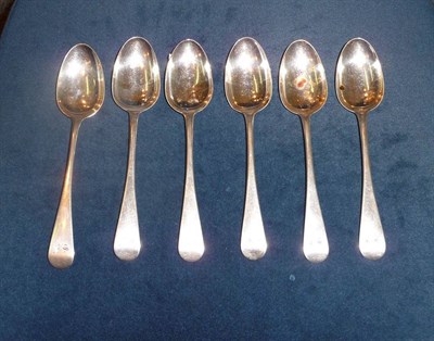 Lot 215 - A set of six 19th century silver spoons, London 1817, William Chawner II (8.38oz)