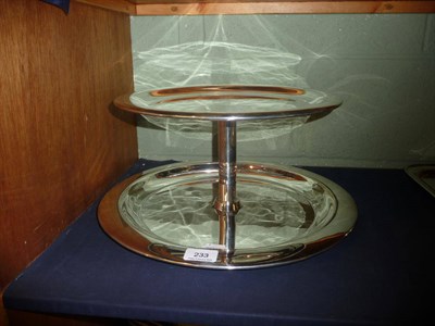 Lot 233 - Plate two tier cake stand