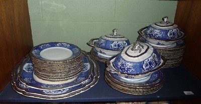 Lot 234 - A Booths Victoria pattern blue and white dinner service