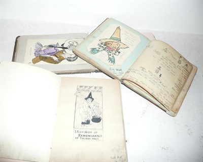 Lot 240 - Three Edwardian sketch/poetry albums