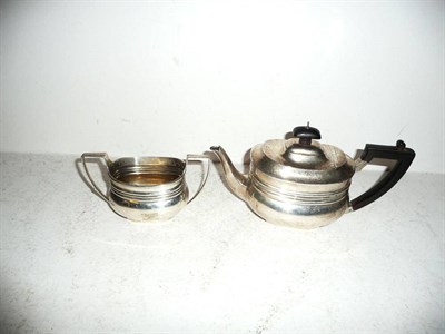 Lot 248 - Silver teapot and sugar bowl