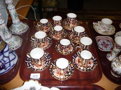 Lot 273 - Tray of Royal Crown Derby Imari-decorated coffee cans and saucers