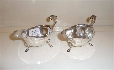 Lot 313 - A pair of silver sauce boats