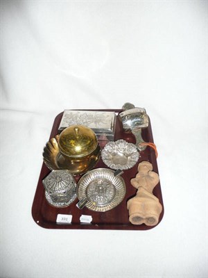 Lot 331 - Tray of oriental, silver and plated pieces