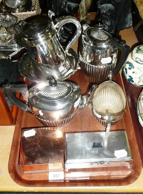 Lot 337 - Walker & Hall bracketed circular bowl, Sheffield, 10oz, plated tankard with Charles II coin and...