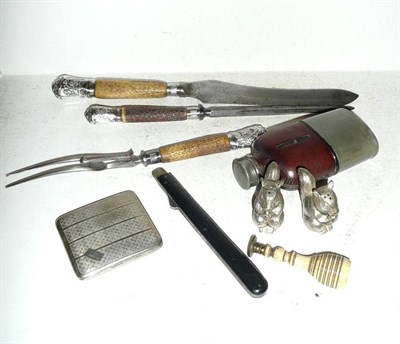 Lot 352 - Carving set and collectables