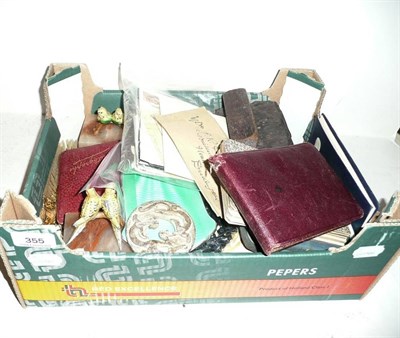 Lot 355 - Box of autograph albums and miscellaneous collectables