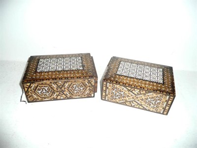 Lot 357 - Two Indian inlaid puzzle boxes