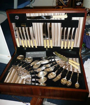 Lot 392 - A silver plated canteen of cutlery