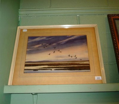 Lot 423 - Winston Megoran - "Over the Saltings", watercolour