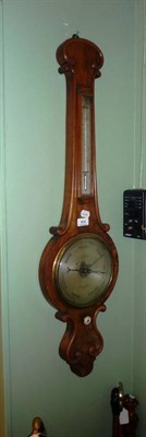 Lot 454 - Late Victorian walnut wheel barometer by T Unthank, Stokesley