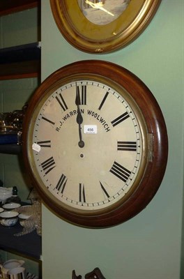 Lot 456 - Wall clock signed R J Warren