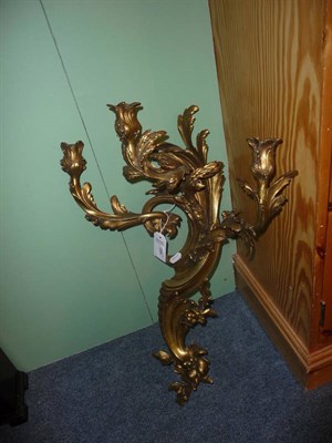 Lot 460 - Gilt metal three branch wall applique