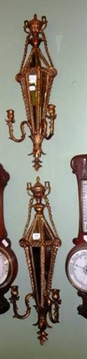 Lot 464 - A pair of two branch girandoles