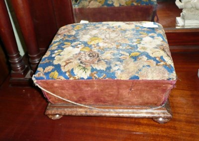 Lot 468 - A rosewood framed Victorian needlepoint footstool