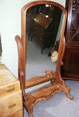 Lot 481 - 19th century mahogany cheval mirror