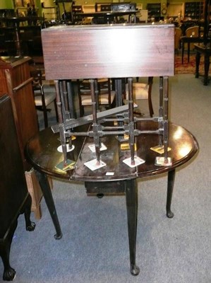 Lot 486 - George III mahogany pad foot drop leaf table, mahogany spider leg drop leaf table and a George...