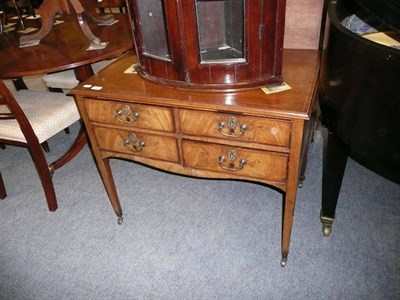 Lot 500 - 19th century mahogany and satinwood banded chest of four drawers