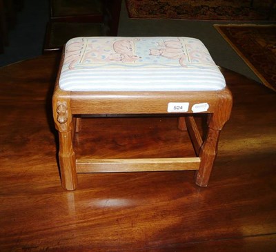 Lot 524 - Oak Beaverman small stool.