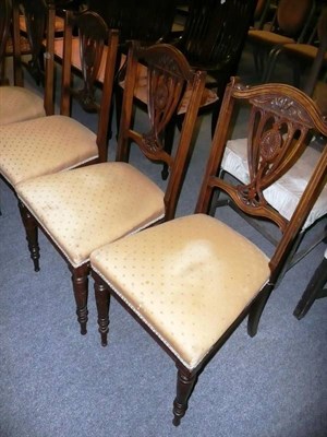 Lot 531 - Four Edwardian walnut salon chairs