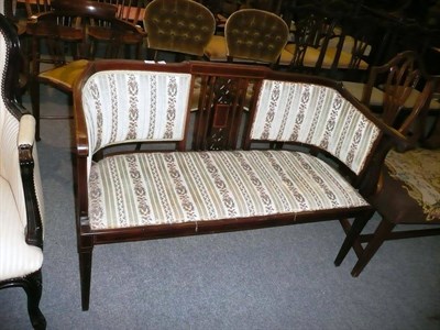 Lot 536 - Edwardian inlaid mahogany settee