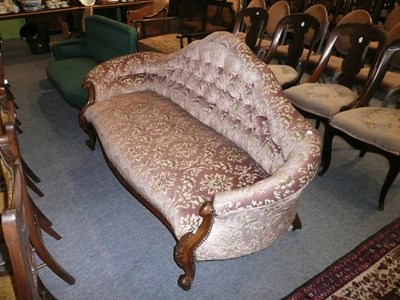 Lot 540 - Victorian walnut-framed serpentine front settee