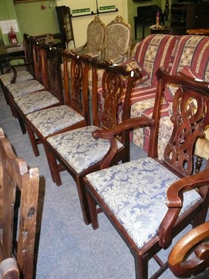 Lot 548 - A set of six mahogany dining chairs, including two carvers