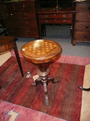 Lot 555 - Inlaid games/sewing table