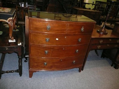 Lot 560 - 19th century mahogany bow-fronted four height chest