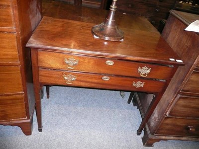 Lot 561 - Mahogany side table with two drawers