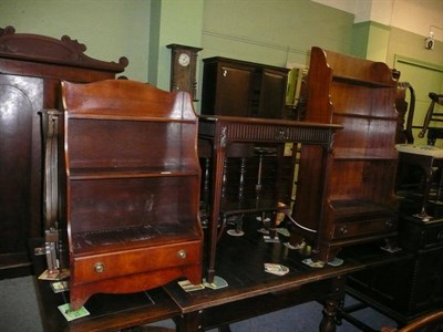 Lot 583 - Two mahogany dwarf bookcases and a mahogany side table