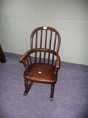 Lot 598 - A 19th century child's Windsor rocking chair