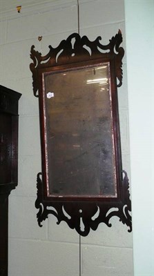 Lot 614 - Mahogany fret-cut wall mirror (a.f.)