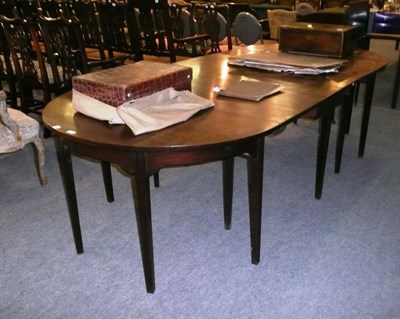 Lot 615 - George III mahogany D end dining table