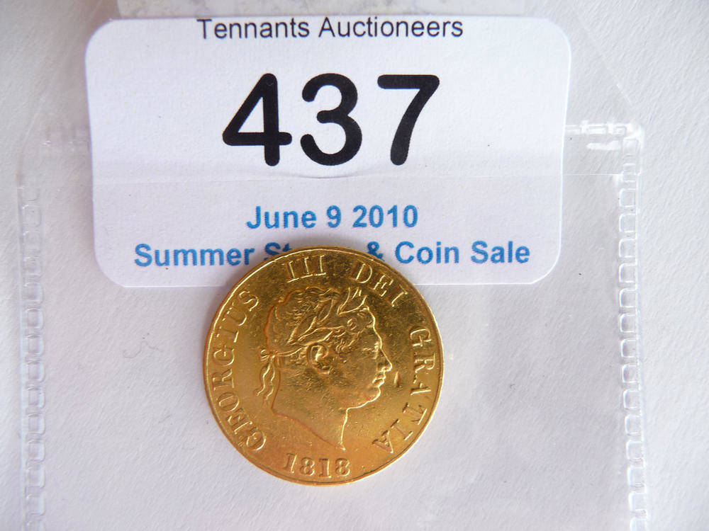 Lot 437 - George III 1818 Half Sovereign, gilt but (VF)