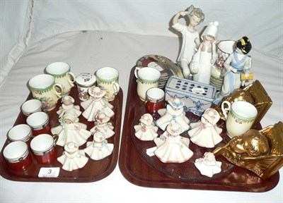 Lot 3 - Two Lladro figures, another, a quantity of china including a coffee set, another, porcelain...