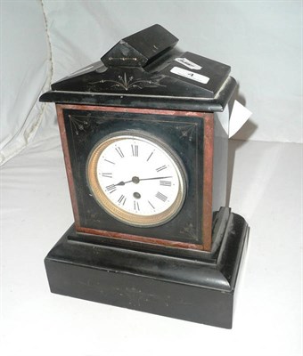 Lot 4 - Black slate mantel clock