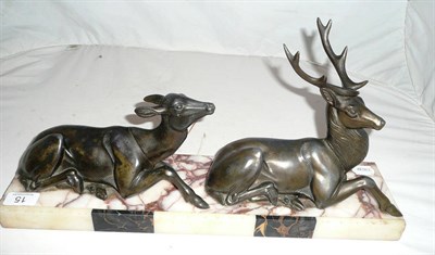 Lot 15 - An Art Deco group of a stag and doe