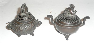 Lot 25 - Two Chinese bronzed vases and covers