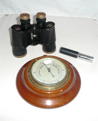 Lot 35 - Otis King pocket calculator, binoculars and barometer