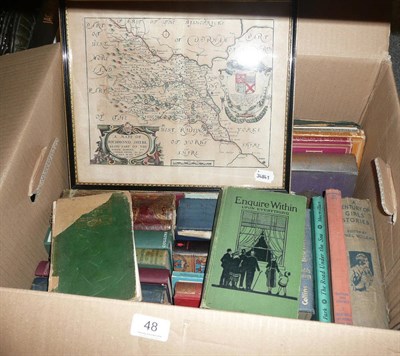 Lot 48 - Box of books and a map by Blome 1673