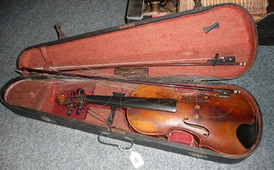Lot 49 - A cased violin