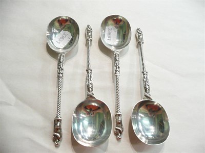 Lot 66 - Four silver apostle spoons (4)