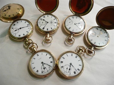 Lot 99 - Six gold plated pocket watches