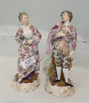 Lot 137 - A pair of Continental porcelain figures