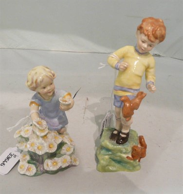 Lot 142 - Two Worcester figurines - 'October' and 'May'