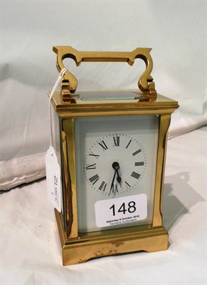 Lot 148 - A brass carriage timepiece