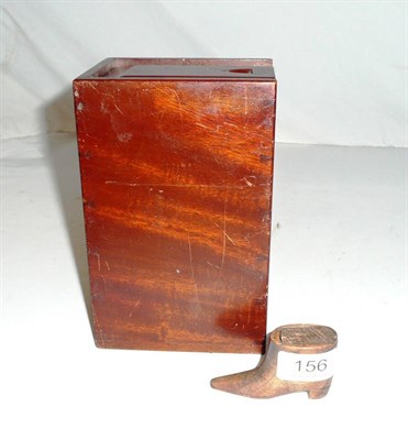 Lot 156 - Shoe snuff box and a mahogany box