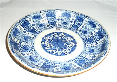 Lot 197 - A Japanese blue and white circular dish, probably circa 1800