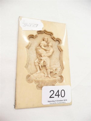 Lot 240 - A carved ivory panel, probably Dieppe